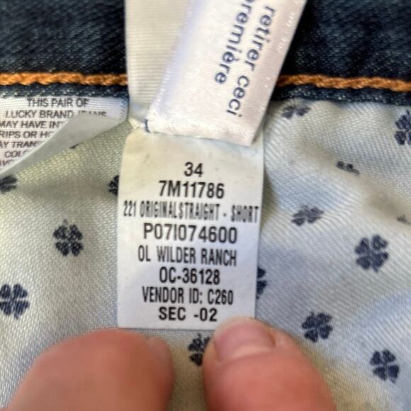 Lucky Brand Men's 221 Classic Straight Leg Jeans, Dark Blue, Size 34x30 NWT - Picture 12 of 12